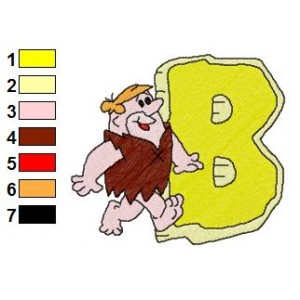Alphabets B With The Flintstones Embroidery Design